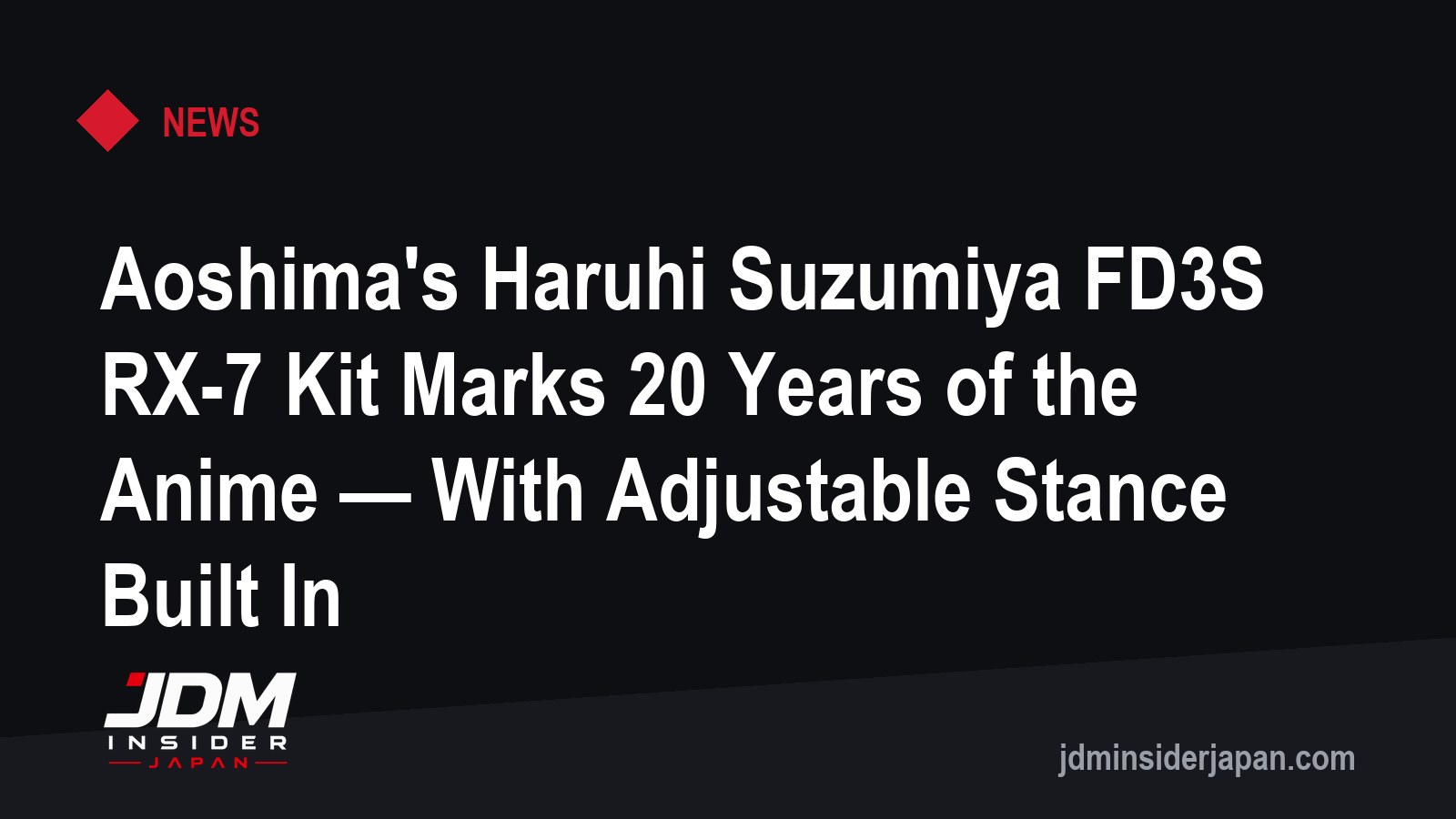 Aoshima's Haruhi Suzumiya FD3S RX-7 Kit Marks 20 Years of the Anime — With Adjustable Stance Built In