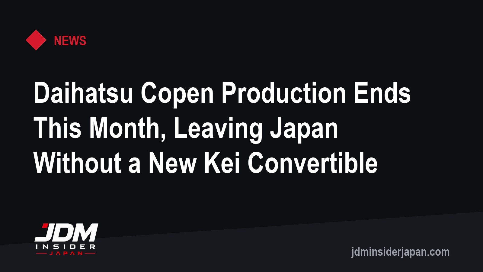 Daihatsu Copen Production Ends This Month, Leaving Japan Without a New Kei Convertible